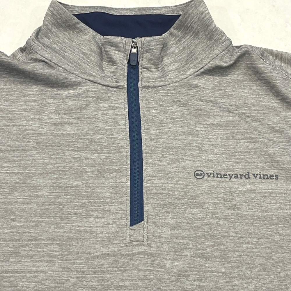 Vineyard Vines Sankaty 1/4 Zip Pullover Mens XXL Gray Nautical Coastal Preppy - Picture 3 of 10